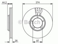 Disc frana HYUNDAI H-1 STAREX BOSCH 0986479696