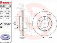 Disc frana HYUNDAI H-1 Starex (H300) caroserie (TQ) (2008 - 2016) BREMBO 09.B611.10 piesa NOUA