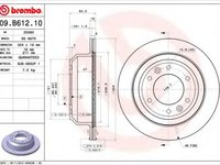 Disc frana HYUNDAI H-1 Starex (H300) caroserie (TQ) (2008 - 2016) BREMBO 09.B612.10 piesa NOUA