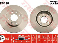 Disc frana HYUNDAI i10 PA TRW DF6116 PieseDeTop