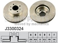 Disc frana HYUNDAI i20 Coupe NIPPARTS J3300324