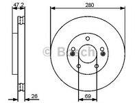 Disc frana HYUNDAI i30 cupe - OEM - BOSCH: 0986479C13|0 986 479 C13 - W02269277 - LIVRARE DIN STOC in 24 ore!!!