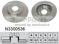 Disc frana HYUNDAI i30 CW (FD) (2007 - 2012) NIPPARTS N3300536