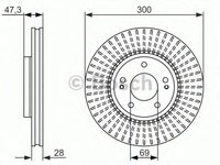 Disc frana HYUNDAI i30 CW (GD) - OEM - BOSCH: 0986479C51|0 986 479 C51 - W02123231 - LIVRARE DIN STOC in 24 ore!!!