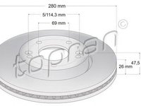 Disc frana HYUNDAI i30 FD TOPRAN 820603