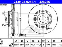 Disc frana HYUNDAI SONATA V (NF) (2005 - 2010) ATE 24.0128-0256.1