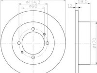 Disc frana HYUNDAI SONATA (Y-2), HYUNDAI SONATA Mk II (Y-3), HYUNDAI SONATA Mk III (EF) - MINTEX MDC1369