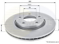 Disc frana HYUNDAI TIBURON cupe (2001 - 2008) COMLINE ADC1041V