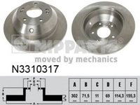 Disc frana HYUNDAI TUCSON JM NIPPARTS N3310317