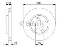 Disc frana HYUNDAI TUCSON (JM) - OEM - BOSCH: 0986479C07|0 986 479 C07 - W02299039 - LIVRARE DIN STOC in 24 ore!!!