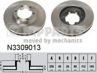 Disc frana ISUZU D-MAX 8DH NIPPARTS N3309013