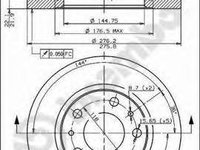 Disc frana IVECO DAILY III caroserie inchisa/combi, IVECO DAILY III platou / sasiu - BREMBO 08.7219.10