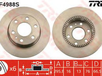 Disc frana IVECO DAILY IV platou / sasiu (2006 - 2011) TRW DF4988S