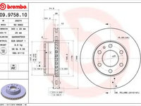 Disc frana IVECO DAILY IV platou / sasiu (2006 - 2011) BREMBO 09.9758.10