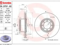 Disc frana IVECO DAILY VI platou / sasiu (2014 - 2016) BREMBO 09.9761.60