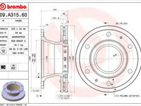 Disc frana IVECO EuroCargo (1991 - 2011) BREMBO 09.A315.60