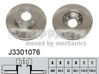 Disc frana J3301076 NIPPARTS pentru Nissan Almera Nissan 200 Nissan 240 Nissan Primera Nissan Pulsar