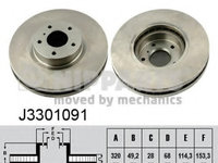 Disc frana J3301091 NIPPARTS pentru Nissan Murano