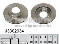 Disc frana J3302034 NIPPARTS pentru Toyota Land Toyota Bandeirante Toyota Dyna