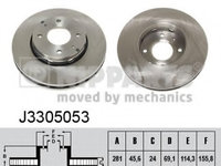 Disc frana J3305053 NIPPARTS pentru Mitsubishi Carisma Volvo S40 Volvo V40