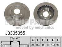 Disc frana J3305055 NIPPARTS pentru Mitsubishi Montero Mitsubishi Pajero Mitsubishi Pajeroshogun Mitsubishi Shogun Mitsubishi Io