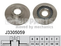 Disc frana J3305059 NIPPARTS pentru Mitsubishi Montero Mitsubishi Pajero Mitsubishi Pajeroshogun Mitsubishi Shogun Mitsubishi Challenger Mitsubishi G-wagon Mitsubishi Coltrodeo Mitsubishi L Mitsubishi Strada Mitsubishi Triton