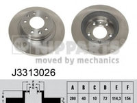 Disc frana J3313026 NIPPARTS pentru Mazda 6 Mazda 626 Mazda Capella Mazda 323 Mazda Etude Mazda Familia Mazda Premacy Mazda Atenza Mazda Mx-5