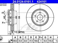 Disc frana JAGUAR X-TYPE (CF1) (2001 - 2009) ATE 24.0124-0161.1 piesa NOUA