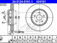 Disc frana JAGUAR X-TYPE (CF1) (2001 - 2009) ATE 24.0124-0161.1