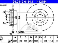 Disc frana JAGUAR X-TYPE Estate (CF1) (2003 - 2009) ATE 24.0112-0154.1 piesa NOUA