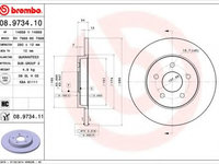 Disc frana JAGUAR X-TYPE Estate (CF1) (2003 - 2009) BREMBO 08.9734.10 piesa NOUA