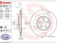 Disc frana JAGUAR XF SPORTBRAKE (CC9) (2012 - 2014) BREMBO 09.B312.11