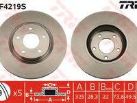 Disc frana JAGUAR XK Cabriolet (QQ6_, _J43_) (2006 - 2014) TRW DF4219S