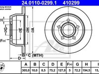 Disc frana JEEP GRAND CHEROKEE II (WJ, WG) (1998 - 2005) ATE 24.0110-0299.1 piesa NOUA