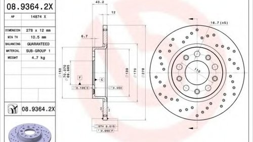 Disc frana JEEP RENEGADE (BU) (2014 - 2016) B