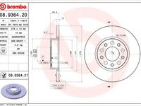 Disc frana JEEP RENEGADE (BU) (2014 - 2016) BREMBO 08.9364.21 piesa NOUA