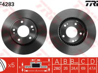 Disc frana KIA CARENS Mk II (FJ) (2002 - 2020) TRW DF4283