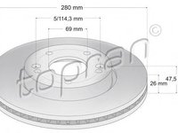 Disc frana KIA CEE'D hatchback (ED), KIA CEE'D SW (ED), HYUNDAI ELANTRA (FD) - TOPRAN 820 603