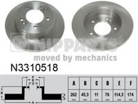 Disc frana KIA CEED SW (JD) (2012 - 2016) NIPPARTS N3310518 piesa NOUA