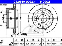 Disc frana KIA CERATO II limuzina (TD) (2009 - 2016) ATE 24.0110-0362.1 piesa NOUA