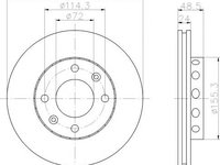 Disc frana KIA CREDOS (K9A), KIA CLARUS combi (GC), KIA CARENS I (FC) - MINTEX MDC1468