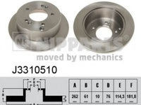 Disc frana KIA MAGENTIS (MG) (2005 - 2016) NIPPARTS J3310510