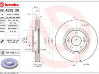 Disc frana KIA PRO CEE´D (JD) (2013 - 2016) BREMBO 09.A532.21