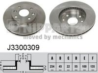 Disc frana KIA RIO combi DC NIPPARTS J3300309