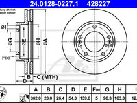 Disc frana KIA SORENTO I (JC) (2002 - 2016) ATE 24.0128-0227.1