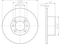 Disc frana LADA 1200-1500 combi, LADA 1200-1600, LADA RIVA (2105) - HELLA PAGID 8DD 355 100-301