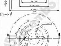 Disc frana LANCIA DELTA (831AB0), ALFA ROMEO 168 (164), LANCIA THEMA (834) - BREMBO 08.3126.24