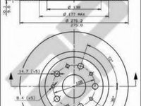 Disc frana LANCIA KAPPA (838A), LANCIA KAPPA SW (838B), LANCIA KAPPA cupe (838) - METZGER 14604 V