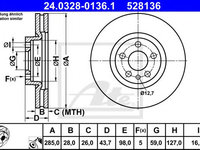 Disc frana LANCIA PHEDRA (179) (2002 - 2010) ATE 24.0328-0136.1 piesa NOUA