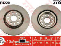 Disc frana LANCIA THESIS 2,0-3,2 305X28 - OEM-TRW: DF4220|DF4220 - W02080349 - LIVRARE DIN STOC in 24 ore!!!